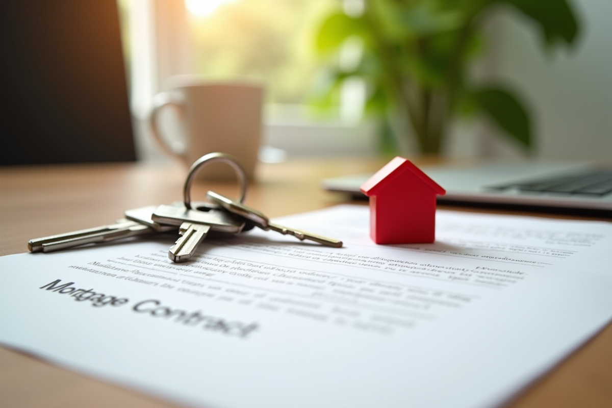 Clés de maison et contrat de prêt immobilier