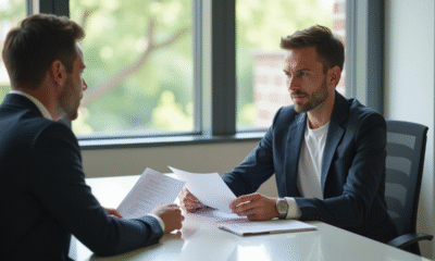 Conseiller emploi explique documents à un demandeur d'emploi