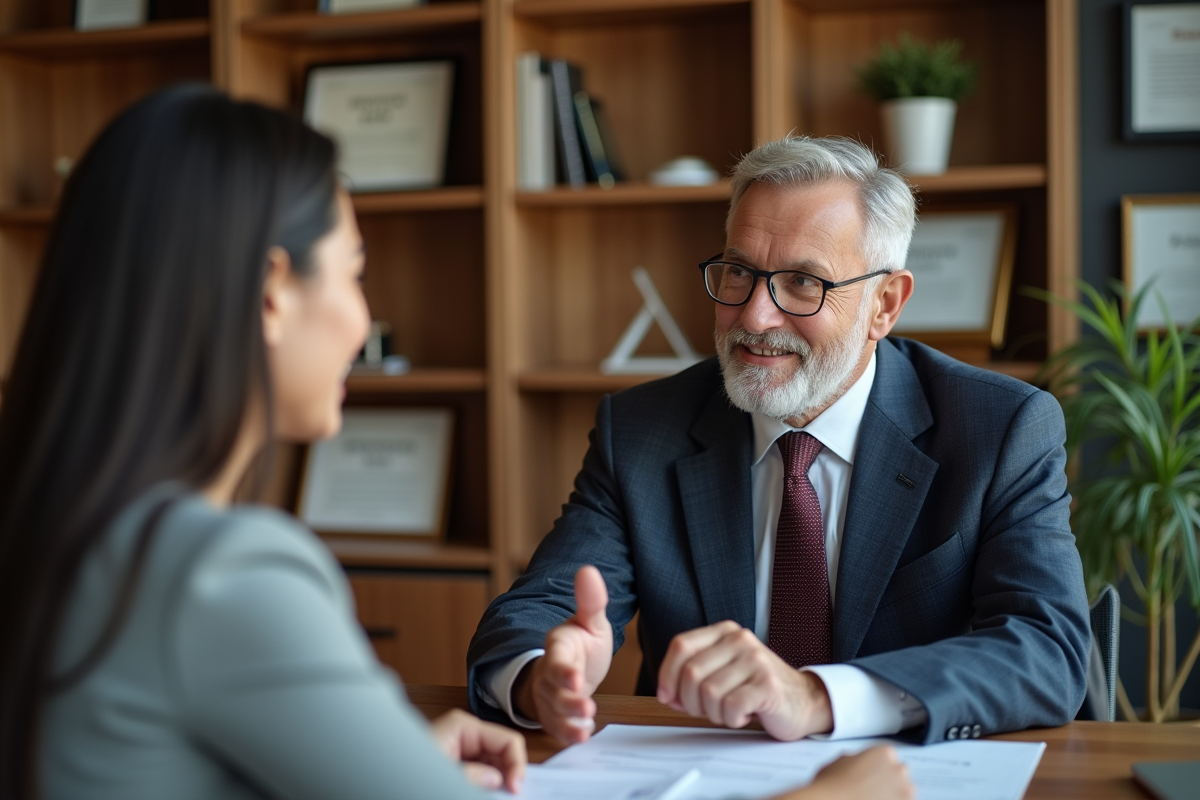 Conseiller financier expliquant les avantages d