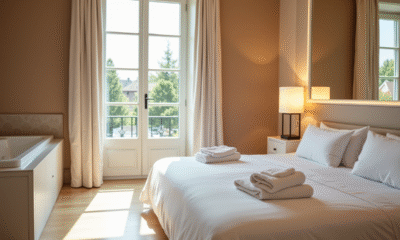 Chambre d'hôtel de luxe à Lille avec spa privé lumineux