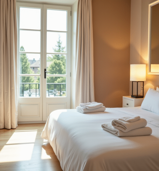 Chambre d'hôtel de luxe à Lille avec spa privé lumineux