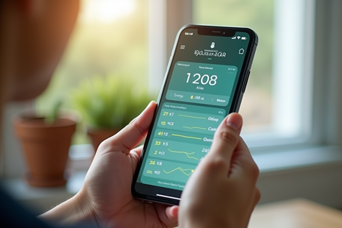 Smartphone affichant une application de suivi nutritionnel
