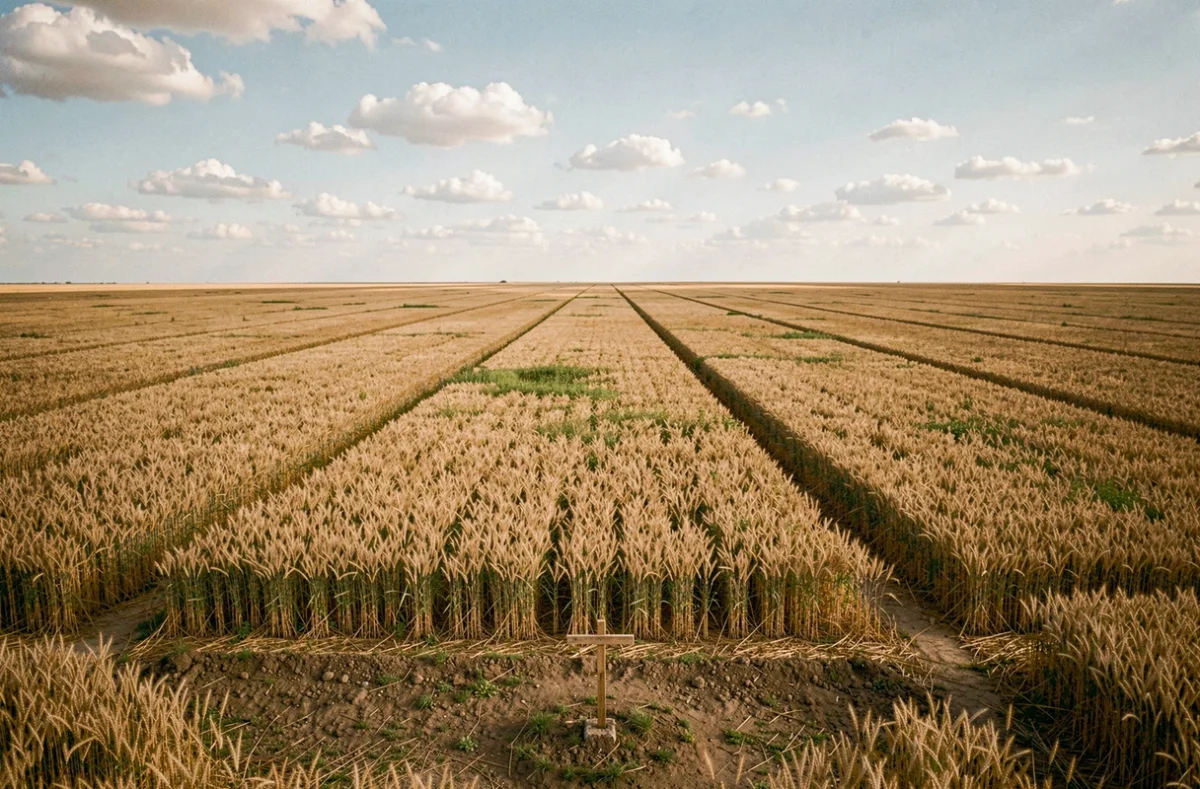 Vue panoramique d'une vaste plaine agricole illustrant une grande superficie en hectares s'étendant à perte de vue